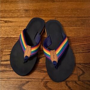 L.L. Bean Multicolor Strap Flip Flops